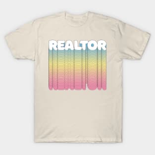 Retro 80s Styled REALTOR Typographic Design T-Shirt